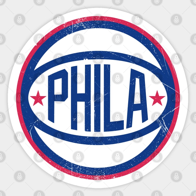 Phila Retro Ball - Blue Sticker by KFig21